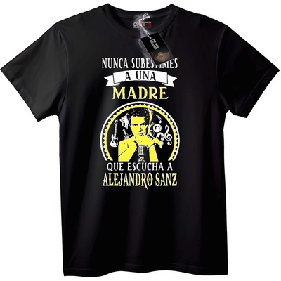 NOONEBRAND Тениска Майка, Слушаща Alejandro Sanz - 6XL, Black