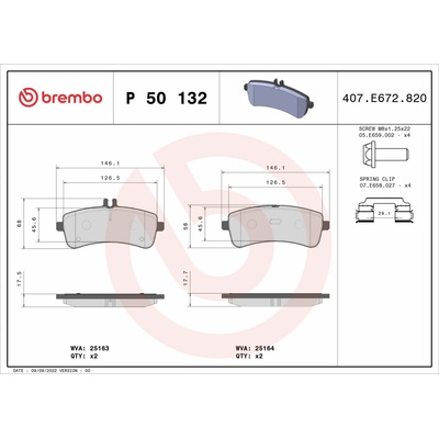 BREMBO Sada brzdových doštičiek P 50 132