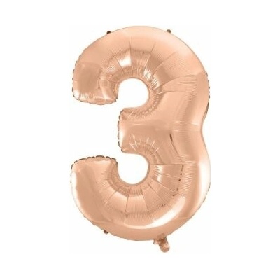 GoDan Číslice "3" rosegold 92cm fóliový balónek