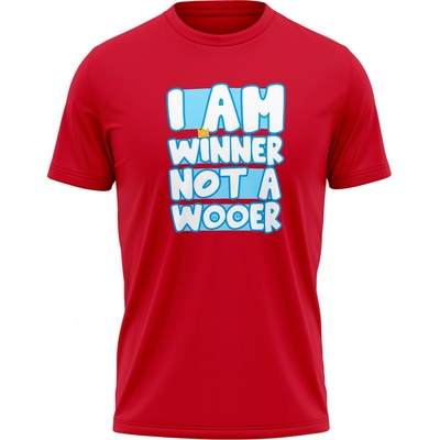 Fall Guys tričko I am Winner Not a Wooer červené