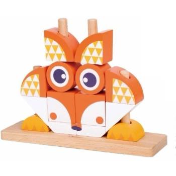 Classic World Дървен пъзел за деца от кубчета - Лисица (3709)