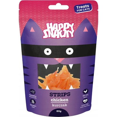 Happy Snacky Pamlsek pro kočky Měkké proužky kuřecí 80 g