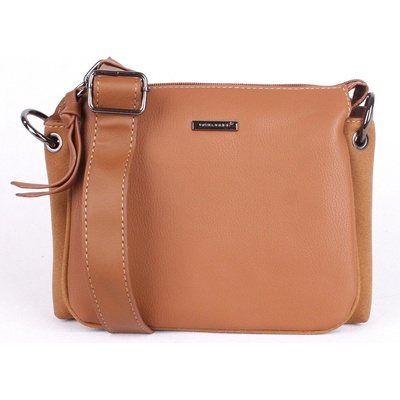 David Jones Tříoddílová crossbody kabelka CM5322 cognac hnědá
