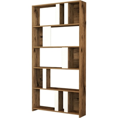 Knihovna Lima White and Walnut