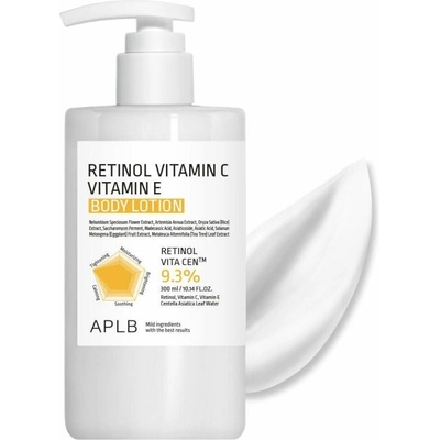 APLB Retinol Vitamín C Vitamín E Telové mlieko - 300 ml