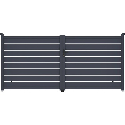 Brána G21 Reno 350x158 cm dvoukřídlá, antracitová – Zbozi.Blesk.cz