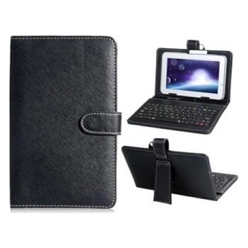 Tablet Bag 7" Leather w Keyboard, Black, G0214B