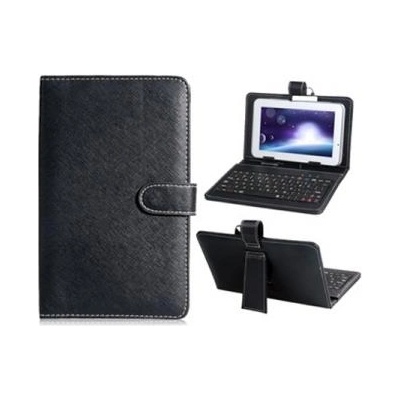 Tablet Bag 7" Leather w Keyboard, Black, G0214B