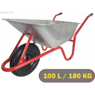 Elefant tools Строителна ръчна работна количка elefant t1, 100л, 180кг. , 830х520х270мм (uni-05094)