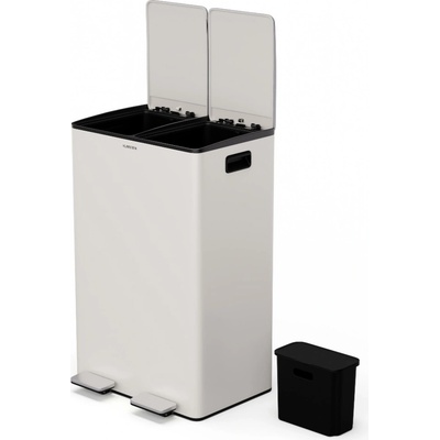 Klarstein EcoVista, odpadkový koš s kompostérem, 60 l + 3 l/koš + kompostér, Soft-Close KG28-60L-crem