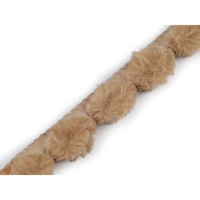 Všívací lemovka / lampas z umělé kožešiny kulatý šíře 3 cm Varianta: 3 béžová, Balení: 1 m 55836/141082/257551