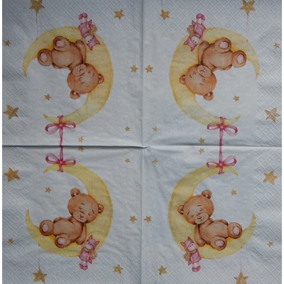 Home fashion servítky Medvídek holčička 33x33cm