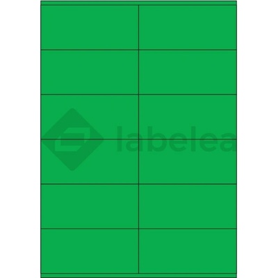 Labelea Samolepiace etikety 105x48 mm farebné papierové, na hárku A4, pre laserovú a atramentovú tlač, Farba etikiet Zelená, Počet hárkov v balení 100 EPY105048PG012S