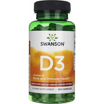 Swanson Vitamin D3 2000 IU 250 kapslí