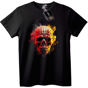 NOONEBRAND Тениска Горящ Пирон Череп - 2XL, Black