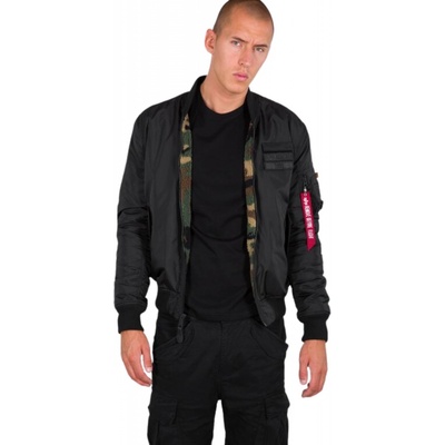 Alpha Industries bunda MA-1 FLC REV obojstranná pánska zimná bunda black/camo čierna
