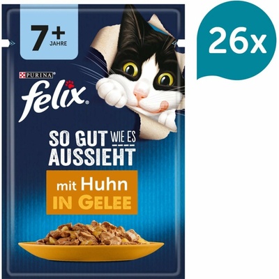 Felix Senior Chutná tak dobře jak vypadá kuřecí maso v želé 26 x 85 g