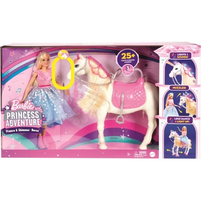 Barbie Princess Adventure Princezna a kůň se světly a zvuky