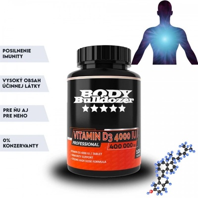 BodyBulldozer Vitamin D3 4000 IU Professional 100 tabliet