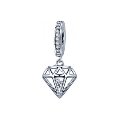 Nubis Stříbrný přívěšek korálek diamant NB 8182