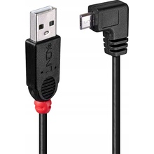 Lindy 11.43.8707 USB 2.0 USB AM - micro USB BM, lomený 90° vlevo, 2m