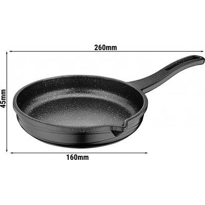 G.Gastro Pánev - tlakově litý hliník - 140 mm - Výška: 28 mm - Nepřilnavý povrch - vhodné pro indukci, plyn, sklokeramiku, troubu - černá - D14159091