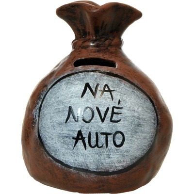Pokladnička s nápisom - na nové auto