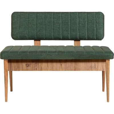 TopMebel Диван с две места - пейка от меламин Alden - зелена тъкан 110x40x85см