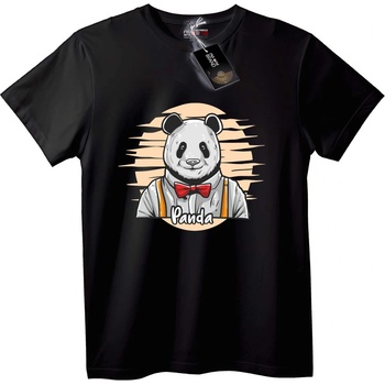 NOONEBRAND Тениска Панда с Папийонка - 2XL, Black