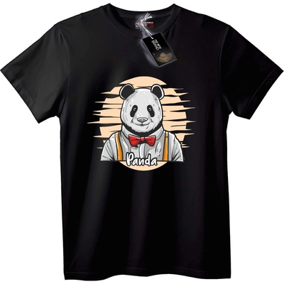 NOONEBRAND Тениска Панда с Папийонка - 2XL, Black