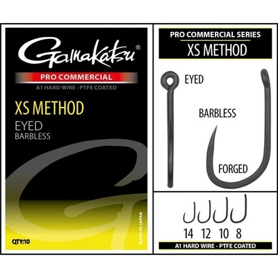 Gamakatsu Pro Commercial XS Method eyed A1 PTFE BL Grey vel. 12 10 ks