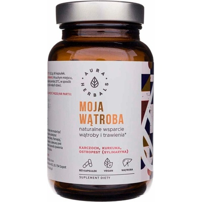 Aura Herbals Podpora pečene Artičok Pestrec mariánsky Kurkuma 60 kapsúl