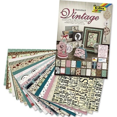 Kreativní papír Folia Vintage II 24 x 34 cm / 20 listů – Hledejceny.cz