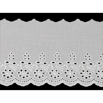 Bavlněná madeira - štykování šíře 13 cm Varianta: 1 bílá, Balení: 13.5 m – Zboží Dáma