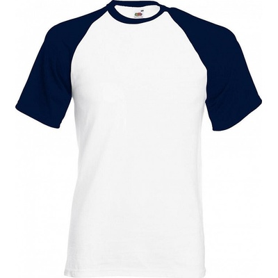 Fruit of the Loom tričko Baseball white Deep navy