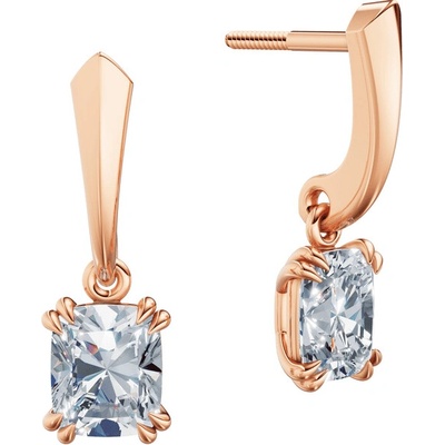 DF dámske náušnice 6436, růžové zlato s laboratorními diamanty o celkové váze 2.00 ct VS1/F