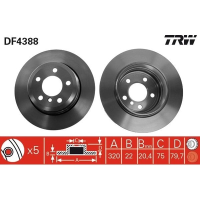 Brzdový kotúč TRW DF4388