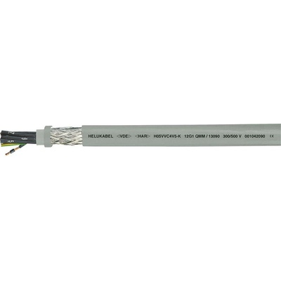 Helu H05VVC4V5-K (NYSLYCYÖ-JZ) 13084-1000 riadiaci kábel 3 G 1 mm² 1000 m sivá