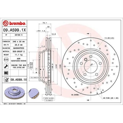 Brzdový kotúč BREMBO 09.A599.1X