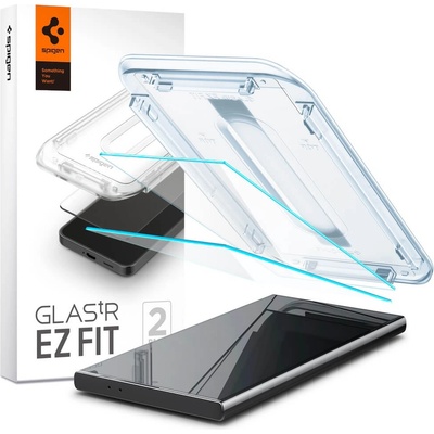 2 броя стъклени защитни покрития за дисплея на Samsung Galaxy S24 Ultra - Spigen Glas. tR EZ Fit Tempered Glass 2 Pack (прозрачен) (AGL07495)