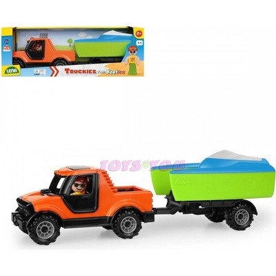 Lena 1633 Truckies Truckies Pickup s přívěsem a loďkou,okr. karton