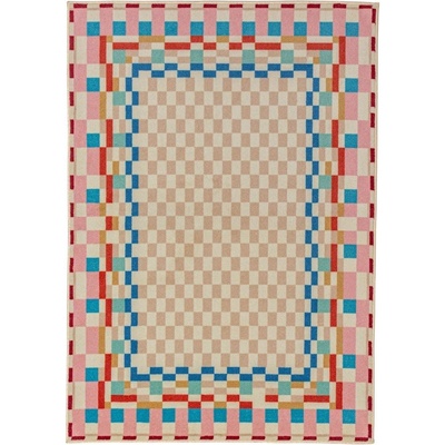 Flair Rugs Килим със смес от вълна 140x200 cm Checkered Border - Flair Rugs (503119381710)
