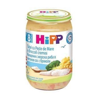 HiPP Пюре от макарони с морска риба в сметанов сос и броколи hipp, 8+ месеца, 220гр