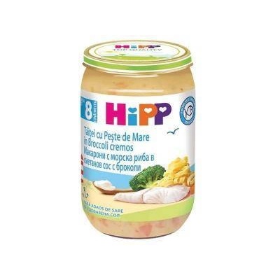 HiPP Пюре от макарони с морска риба в сметанов сос и броколи hipp, 8+ месеца, 220гр