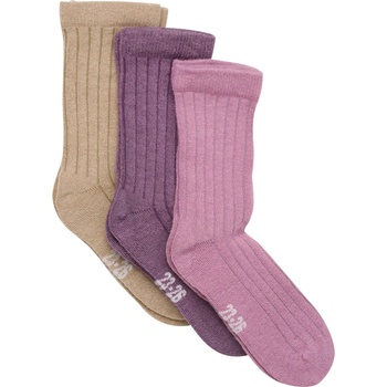 Minymo Детски спортни чорапи Minymo Kid's Wool Socks Rib 3-Pack Sports socks - Orchid Haze - размер 19-22 (EU) (207-0521-0212)