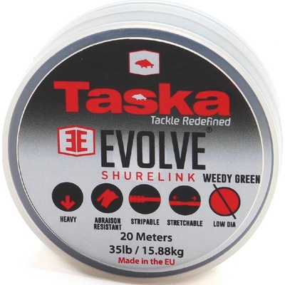 Taska Evolve Shurelink šnúra s poťahom Green 20m 20lb