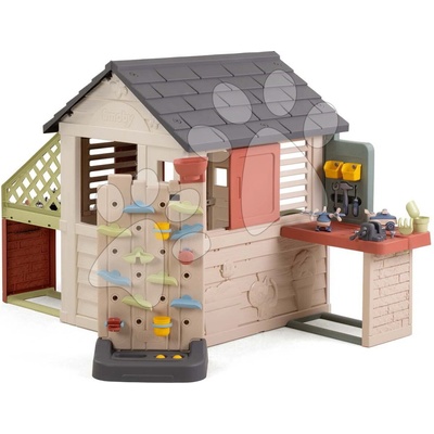Smoby Domček s hracou stenou Nature Playhouse&Kitchen Life s kuchynkou rozšíriteľný SM810306-P