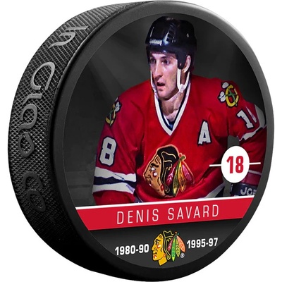 Inglasco / Sherwood Puk Denis Savard #18 Chicago Blackhawks Souvenir Collector Hockey Puck – Zboží Mobilmania