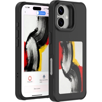 4smarts Поликарбонатов кейс с вграден дисплей на задната част и NFC за iPhone 17 - 4smarts E-Ink Case with NFC Display (черен) (541787)