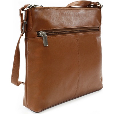 Hnedá dámska kožená crossbody kabelka Vatie